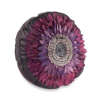 Flora Purple Round Throw Pillow | Bed Bath & Beyond