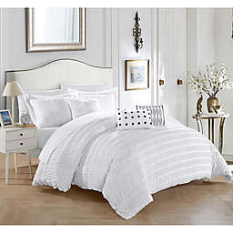 Dazza 6-Piece Queen Comforter Set in White