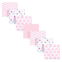 Luvable Friends® 7-Pack Dots Flannel Receiving Blankets in Pink