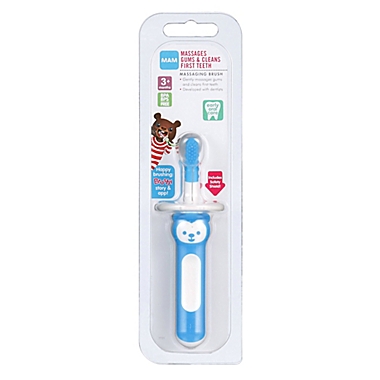 MAM Brushy the Bear Massaging Toothbrush in Blue. View a larger version of this product image.