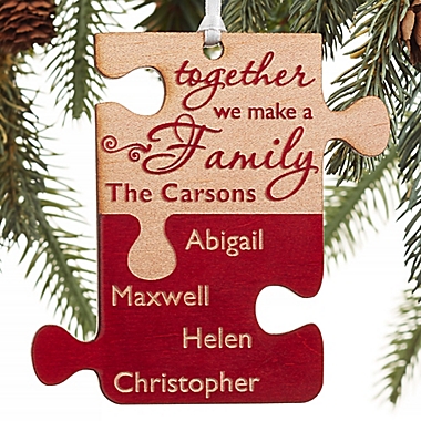 Pieces Of Love Personalized Family Ornament in Red. View a larger version of this product image.