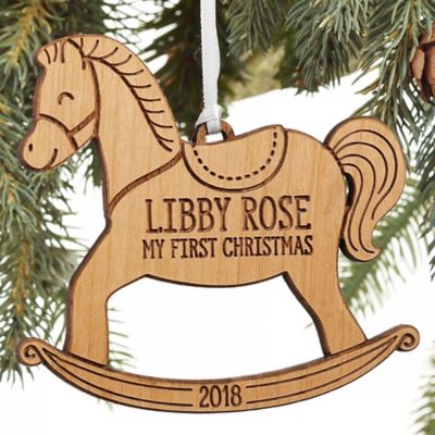 personalized rocking horse ornament