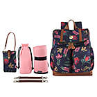 Alternate image 1 for OiOi Australian Floral Backpack Diaper Bag in Navy
