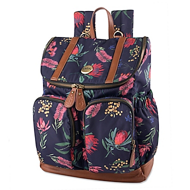 OiOi Australian Floral Backpack Diaper Bag in Navy. View a larger version of this product image.