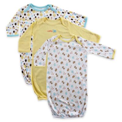 Luvable Friends 3-Pack Cotton Infant Gowns