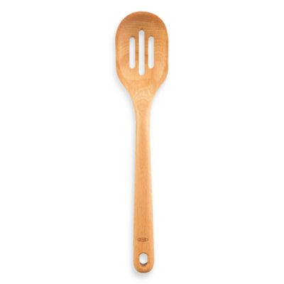 slotted wooden spatula