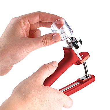 OXO Good Grips&reg; Cherry and Olive Pitter in Red. View a larger version of this product image.