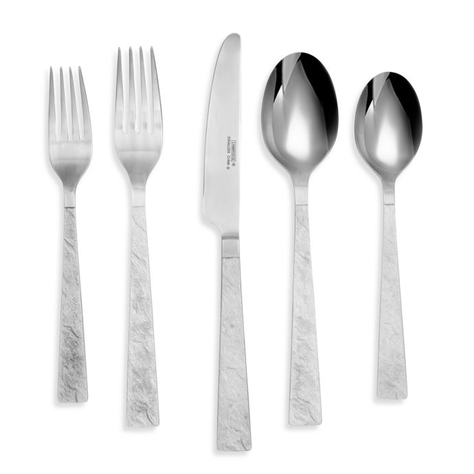 Cambridge® Slate Satin 20Piece Stainless Steel Flatware Set Bed Bath