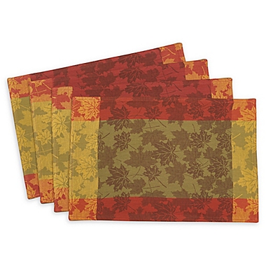 Saro Lifestyle Foliage Placemats in Green (Set of 4). View a larger version of this product image.