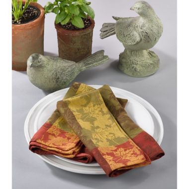Saro Lifestyle Foliage Napkins in Green (Set of 4). View a larger version of this product image.