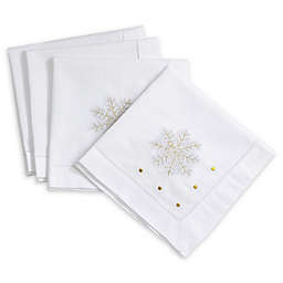 Saro Lifestyle Hemstitched Holiday Napkins in White (Set of 4)