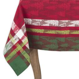 Saro Lifestyle Christmas Tree Plaid 70-Inch Square Tablecloth