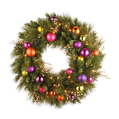 National Tree 30" Kaleidoscope Pre-lit Wreath w/ LED Lights. View a larger version of this product image.