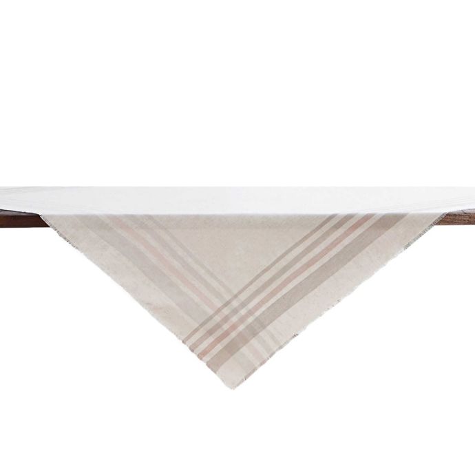 Natural Stripe 50 Inch Square Table Topper Throw Bed Bath Beyond