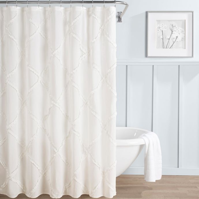 Laura Ashley Adelina White Shower Curtain Bed Bath Beyond