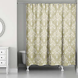Designs Direct Damask Shower Curtain in Gold
