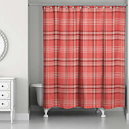 Designs Direct Plaid Shower Curtain in Red