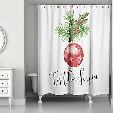 Designs Direct &quot;Tis the Season&quot; Shower Curtain in Red. View a larger version of this product image.