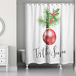 Designs Direct "Tis the Season" Shower Curtain in Red