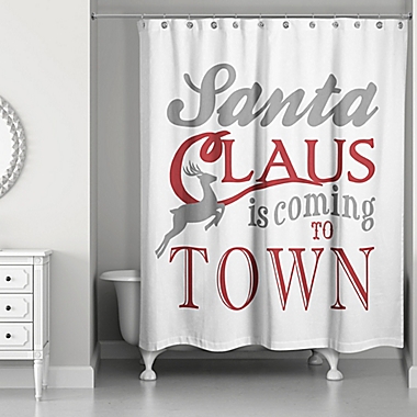 Designs Direct Santa Claus is Coming to Town 71-Inch x 74-Inch Shower Curtain. View a larger version of this product image.