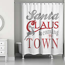 Designs Direct Santa Claus is Coming to Town 71-Inch x 74-Inch Shower Curtain