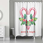 Alternate image 0 for Designs Direct Merry and Bright Candy Canes 71-Inch x 74-Inch Shower Curtain