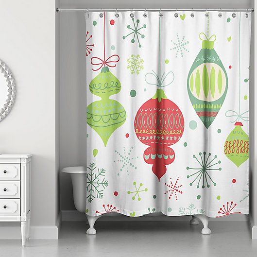 Alternate image 1 for Designs Direct Retro Ornaments 71-Inch x 74-Inch Shower Curtain
