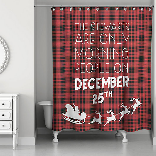 Alternate image 1 for Designs Direct December 25th 71-Inch x 74-Inch Shower Curtain