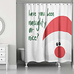 Designs Direct Santa Naughty or Nice Shower Curtain in White