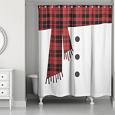 Snowman Scarf and Buttons 71-Inch x 74-Inch Shower Curtain. View a larger version of this product image.
