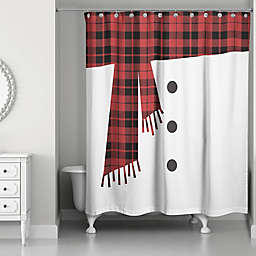 Snowman Scarf and Buttons 71-Inch x 74-Inch Shower Curtain