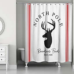 North Pole Reindeer Feed 71-Inch x 74-Inch Shower Curtain