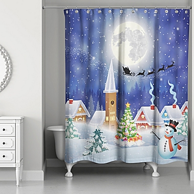 Snowy Winter Scene 71-Inch x 74-Inch Shower Curtain. View a larger version of this product image.