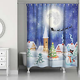 Snowy Winter Scene 71-Inch x 74-Inch Shower Curtain