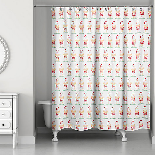 Alternate image 1 for Designs Direct Santa Bathing Suit Shower Curtain