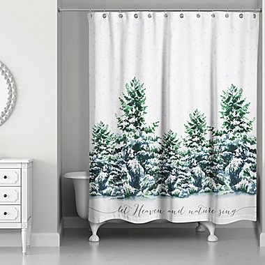 Designs Direct Snowy Winter Forest Shower Curtain. View a larger version of this product image.