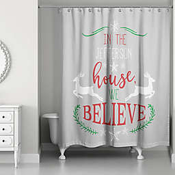 Designs Direct We Believe Christmas Shower Curtain