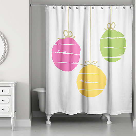 Alternate image 1 for Designs Direct Simple Ornaments Christmas Shower Curtain