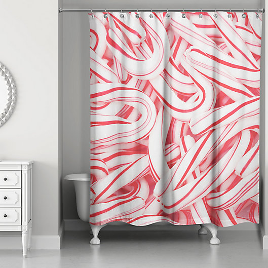 Alternate image 1 for Designs Direct Candy Canes Shower Curtain