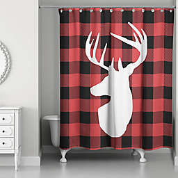 Buffalo Check Deer 71-Inch x 74-Inch Shower Curtain