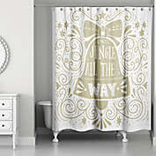 Jinggle Bells 71-Inch x 74-Inch Shower Curtain in Gold