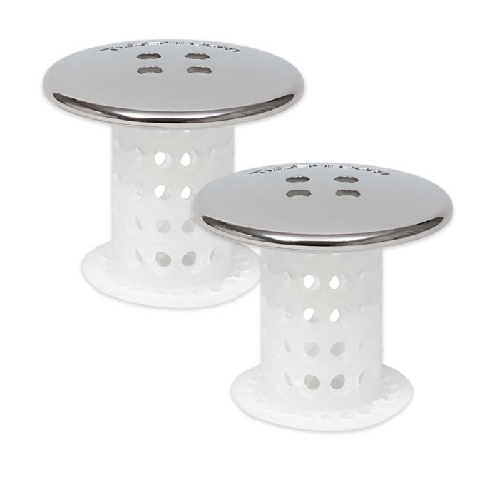 TubShroom™ 2Pack Drain Hair Catcher in Chrome/Clear Bed Bath and