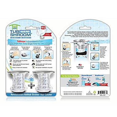 TubShroom&trade; 2-Pack Drain Hair Catcher in Chrome/Clear. View a larger version of this product image.