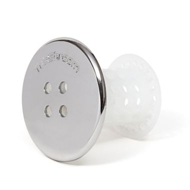 TubShroom&trade; 2-Pack Drain Hair Catcher in Chrome/Clear. View a larger version of this product image.