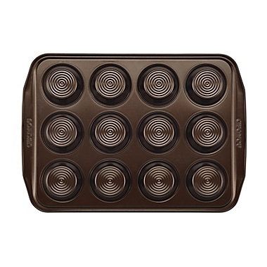 Circulon&reg; Nonstick 12-Cup Muffin Pan in Chocolate. View a larger version of this product image.