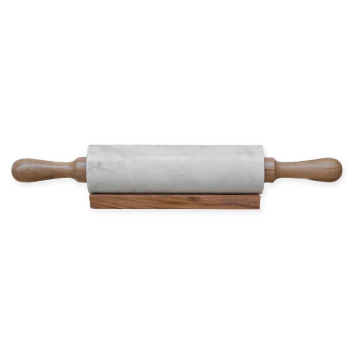 Artisanal Kitchen Supply Marble Rolling Pin With Holder