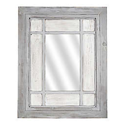 Farmhouse Window Pane 30-Inch x 24-Inch Rectangular Wall Mirror in Grey