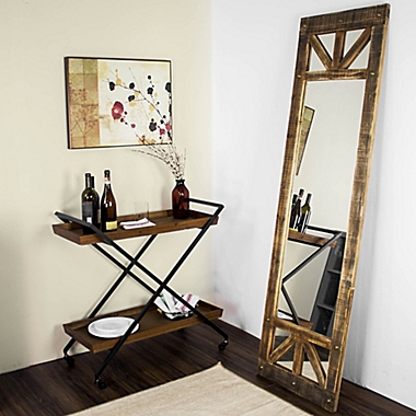 Crystal Art Rustic Full Length Standing/Wall Mirror in Brown. View a larger version of this product image.