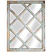 Rustic Window Pane 27.5-Inch x 20.25-Inch Rectangular Wall Mirror in Mint Green