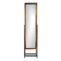 Masterpiece Art Gallery 69-Inch x 17-Inch Rectangular Rustic Cheval Style Standing Mirror in Brown